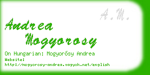 andrea mogyorosy business card